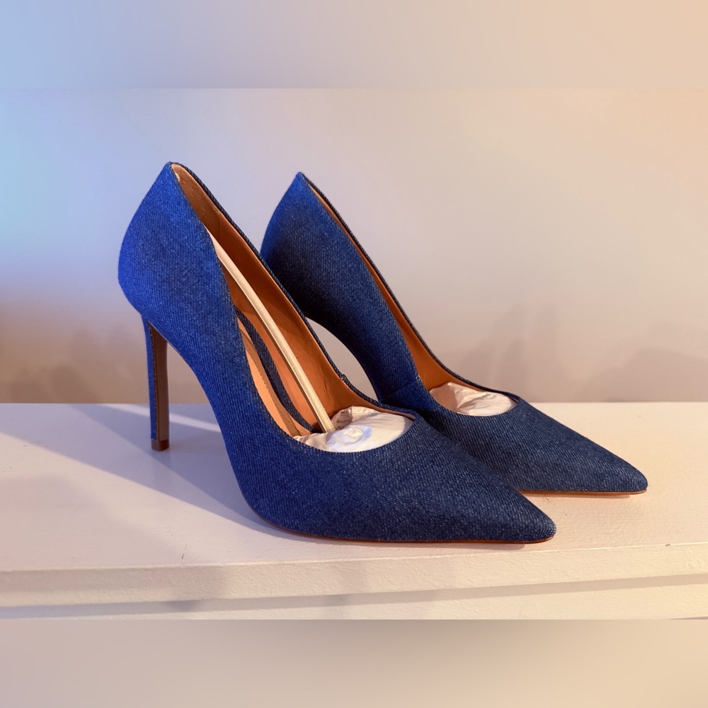 SCHUTZ Denim Blue Heels (7)